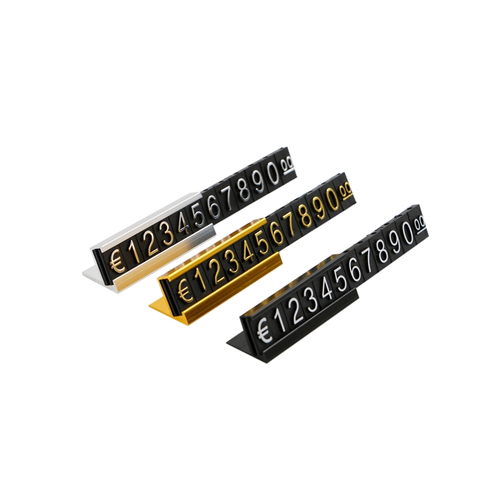 10 Sets 보석 가격 표시 레이블 태그 조정 가능한 결합 된 번호 소매 카운터 큐브 어셈블리 번호 기호 금속 스탠드